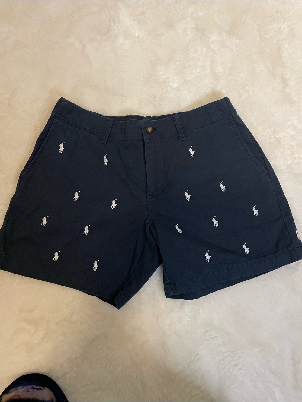 Polo by Ralph Lauren Navy Shorts with White Polo Player Embroidery